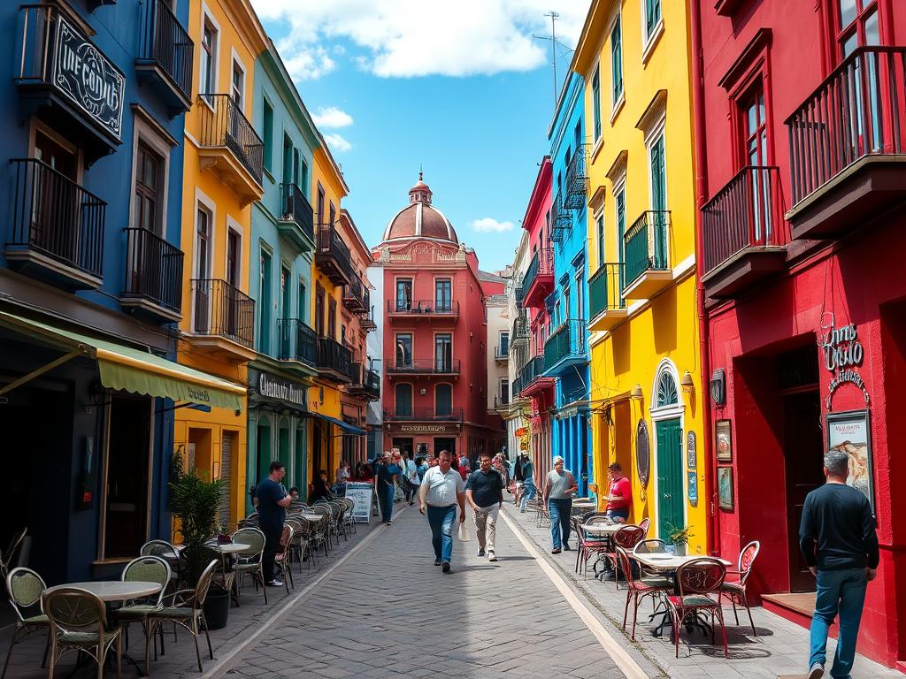 Colorful buildings in La Boca neighborhood of Buenos Aires, Argentina