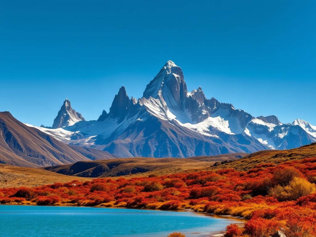 Dramatic mountain peaks of Patagonia in southern Argentina